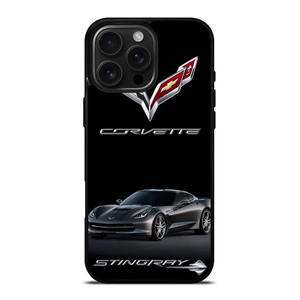 CORVETTE STINGRAY C7 BLACK CAR iPhone 16 Pro Max Case Cover