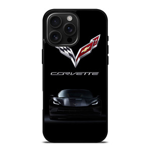 CORVETTE STINGRAY CAR BLACK iPhone 16 Pro Max Case Cover