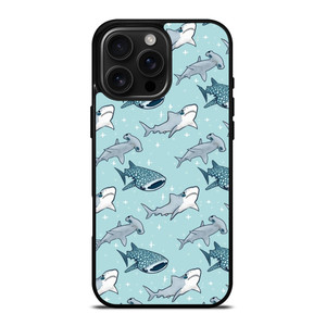 CUTE SHARK PATTERN iPhone 16 Pro Max Case Cover