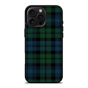 GREEN BLUE TARTAN PATTERN iPhone 16 Pro Max Case Cover