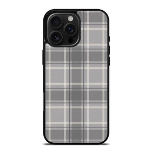 GREY TARTAN PLAID PATTERN iPhone 16 Pro Max Case Cover