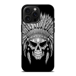 INDIAN FEATHER SKULL iPhone 16 Pro Max Case Cover