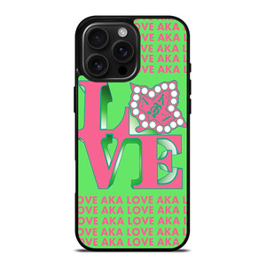 LOVE AKA PINK AND GREEN iPhone 16 Pro Max Case Cover