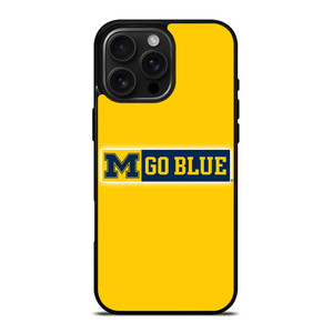 MICHIGAN WOLVERINES GO BLUE UNIVERSITY FOOTBALL LOGO iPhone 16 Pro Max Case Cover