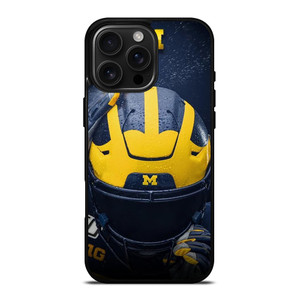 MICHIGAN WOLVERINES HELMET COLLEGE FOOTBALL TEAM iPhone 16 Pro Max Case Cover