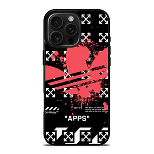 OFF WHITE X ADIDAS RED iPhone 16 Pro Max Case Cover