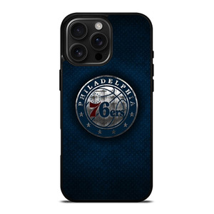 PHILADELPHIA 76ERS METAL LOGO iPhone 16 Pro Max Case Cover