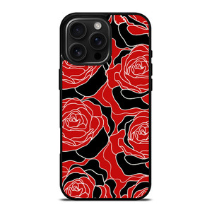 ROSE RED AND BLACK PATTERN iPhone 16 Pro Max Case Cover ROSE RED AND BLACK PATTERN iPhone 16 Pro Max Case Cover