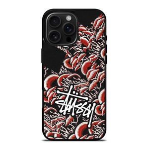 STUSSY CORAL PATTERN iPhone 16 Pro Max Case Cover