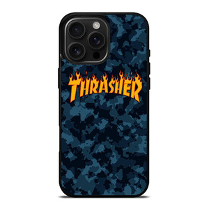 THRASHER SKATEBOARD CAMO BLUE iPhone 16 Pro Max Case Cover