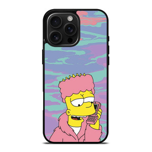 TIE DYE PATTERN BART SIMPSON iPhone 16 Pro Max Case Cover