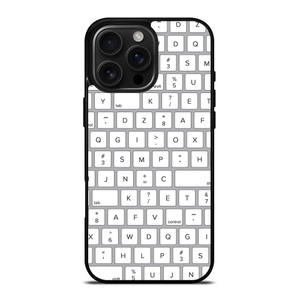 WHITE KEYBOARD PATTERN iPhone 16 Pro Max Case Cover