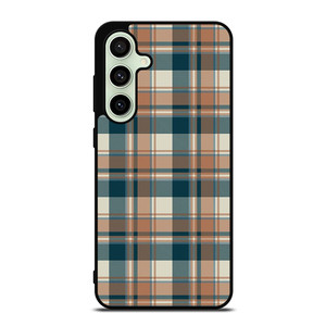 CHECK CLASSIC DARK PLAID FABRIC TEXTURES Samsung Galaxy S24 FE Case Cover