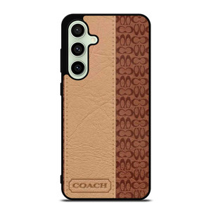COACH NEW YORK BROWN LEATHER Samsung Galaxy S24 FE Case Cover