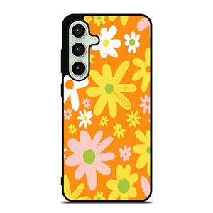 FLOWER POWER ORANGE PATTERN Samsung Galaxy S24 FE Case Cover