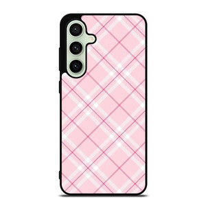LIGHT PINK PLAID PATTERN Samsung Galaxy S24 FE Case Cover