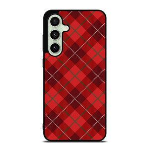 RED TARTAN CROSS PATTERN Samsung Galaxy S24 FE Case Cover