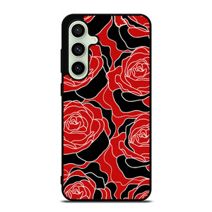 ROSE RED AND BLACK PATTERN Samsung Galaxy S24 FE Case Cover ROSE RED AND BLACK PATTERN Samsung Galaxy S24 FE Case Cover