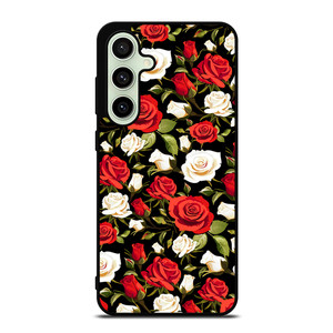 SEAMLESS RED WHITE ROSE PATTERN Samsung Galaxy S24 FE Case Cover SEAMLESS RED WHITE ROSE PATTERN Samsung Galaxy S24 FE Case Cover