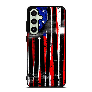 USA FLAG AMERICAN BASEBALL BLACK WHITE Samsung Galaxy S24 FE Case Cover