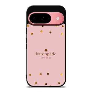 KATE SPADE NEW YORK LOGO PINK GOLDEN POLKADOTS Google Pixel 9 Case Cover