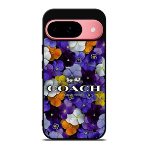 PURPLE FLOWERS COACH NEW YORK Google Pixel 9 Case Cover PURPLE FLOWERS COACH NEW YORK Google Pixel 9 Case Cover