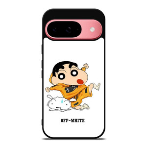 SHIN CHAN X OFF WHITE Google Pixel 9 Case Cover SHIN CHAN X OFF WHITE Google Pixel 9 Case Cover