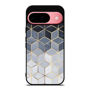 SOFT BLUE GRADIENT CUBES Google Pixel 9 Case Cover SOFT BLUE GRADIENT CUBES Google Pixel 9 Case Cover