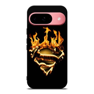 SUPERMAN LOGO FIRE Google Pixel 9 Case Cover SUPERMAN LOGO FIRE Google Pixel 9 Case Cover