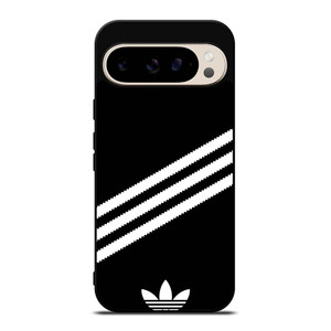 ADIDAS ORIGINALS STRIPES BLACK WHITE Google Pixel 9 Pro Case Cover