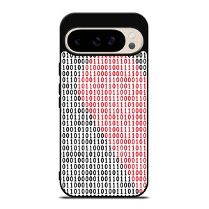 BINARY CODE HALF HEART PATTERN Google Pixel 9 Pro Case Cover BINARY CODE HALF HEART PATTERN Google Pixel 9 Pro Case Cover