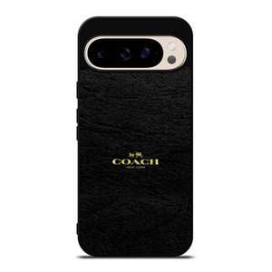 COACH NEW YORK BLACK LEATHER Google Pixel 9 Pro Case Cover