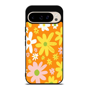 FLOWER POWER ORANGE PATTERN Google Pixel 9 Pro Case Cover