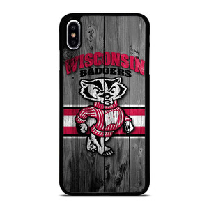 WISCONSIN BADGER WOODEN LOGO iPhone XS Max Case Cover WISCONSIN BADGER WOODEN LOGO iPhone XS Max Case Cover