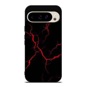 RED NEON LIGHTNING PATTERN Google Pixel 9 Pro Case Cover