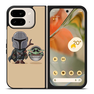 BABY YODA AND MANDALORIAN STAR WARS CUTE Google Pixel 9 Pro Fold Case Cover