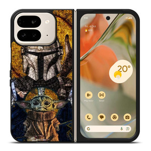 BABY YODA AND THE MANDALORIAN MOSAIC Google Pixel 9 Pro Fold Case Cover