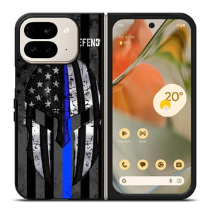 BLUE LINE POLICE WARRIOR Google Pixel 9 Pro Fold Case Cover