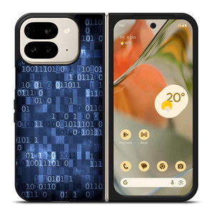 BLUE STYLISH BINARY CODE Google Pixel 9 Pro Fold Case Cover