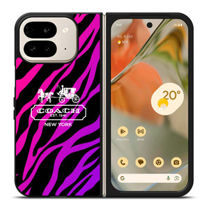 COACH NEW YORK BLACK VIOLET Google Pixel 9 Pro Fold Case Cover