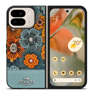 COACH NEW YORK BLUE TEA ROSE Google Pixel 9 Pro Fold Case Cover COACH NEW YORK BLUE TEA ROSE Google Pixel 9 Pro Fold Case Cover