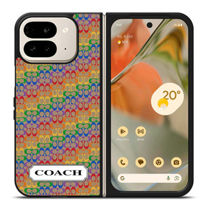 COACH NEW YORK LOGO PATTERN COLORFULI CONS Google Pixel 9 Pro Fold Case Cover