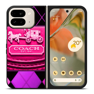 COACH NEW YORK PURPLE PINK LOGO Google Pixel 9 Pro Fold Case Cover
