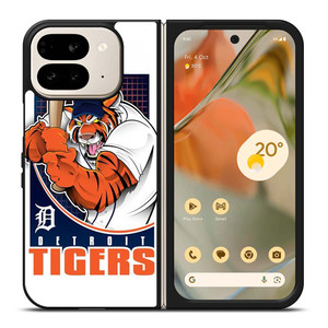 DETORIT TIGERS CLUB LOGO BASEBALL TEAM MLB ICON Google Pixel 9 Pro Fold Case Cover DETORIT TIGERS CLUB LOGO BASEBALL TEAM MLB ICON Google Pixel 9 Pro Fold Case Cover