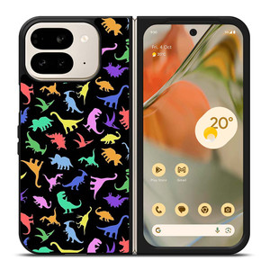 DINOSAUR COLORFUL PATTERN Google Pixel 9 Pro Fold Case Cover
