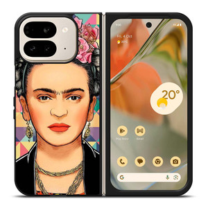 FRIDA KAHLO FACE COLORFUL ART Google Pixel 9 Pro Fold Case Cover