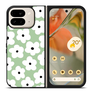 GREEN RETRO FLORAL PATTERN Google Pixel 9 Pro Fold Case Cover