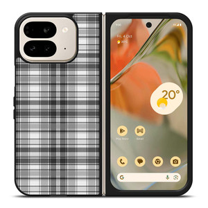 GREY CHECK FABRIC TEXTURES Google Pixel 9 Pro Fold Case Cover