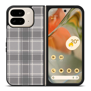 GREY TARTAN PLAID PATTERN Google Pixel 9 Pro Fold Case Cover