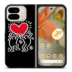 KEITH HARING LOVE Google Pixel 9 Pro Fold Case Cover KEITH HARING LOVE Google Pixel 9 Pro Fold Case Cover